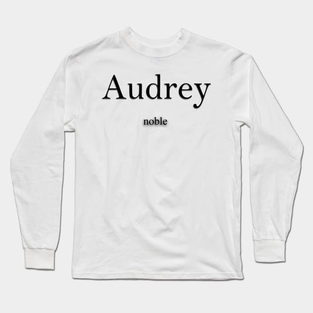 Audrey Name meaning Long Sleeve T-Shirt by Demonic cute cat